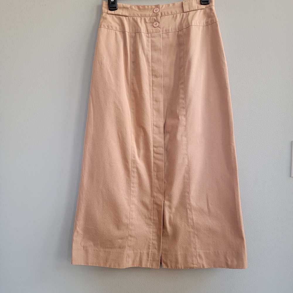 Vintage Denim A Line Midi Skirt